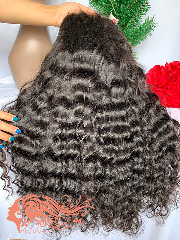 Csqueen Raw Mermaid Wave U part wig 100% Raw Hair 200%density